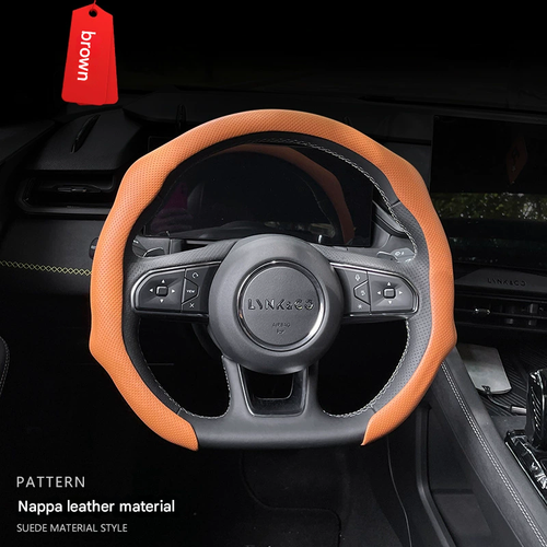 Napa Nappa Leather Car Steering Wheel Cover - Quick Turn Non-Slip Breathable Ultra-Thin Cover for Four Seasons Car Accessories - Versatile