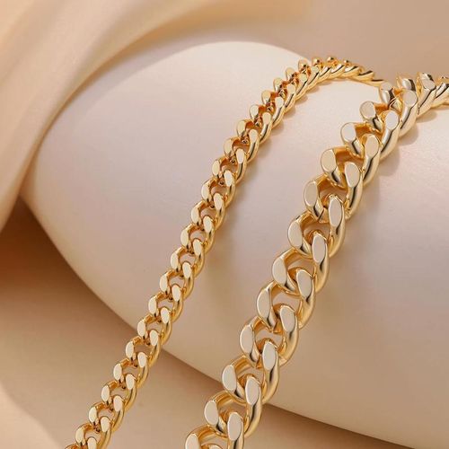Chunky Cuban Link Chain Anklet for Women Waterproof Adjustable Length 8.5+2 Inch Fashion Chic Accessories Trendy Layered Anklet Set Jewelry Gift
