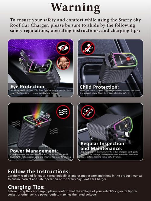 4 in 1 Retractable Car Charger,Double TypeC Fast Charging Adapter with Lightning Cable&Dual Charge Port Compatible