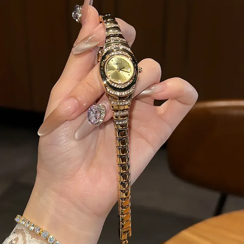 Gold Watch · Summer Style | Luxury Diamond Gold Watch | Mother's Day Gift | Ladies' Watch | Elegant & Stylish Bracelet Style | Water-Resistant Design (No Watch Box)