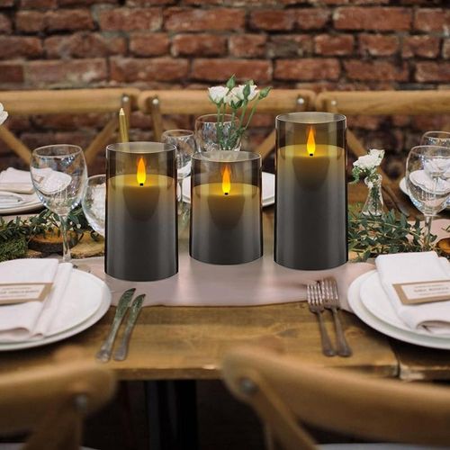 Battery Required Flickering Flameless Candle Light, Remote Control Realistic Smokeless Candle Lamp, Desk Decorative Candle Light for Home Decor