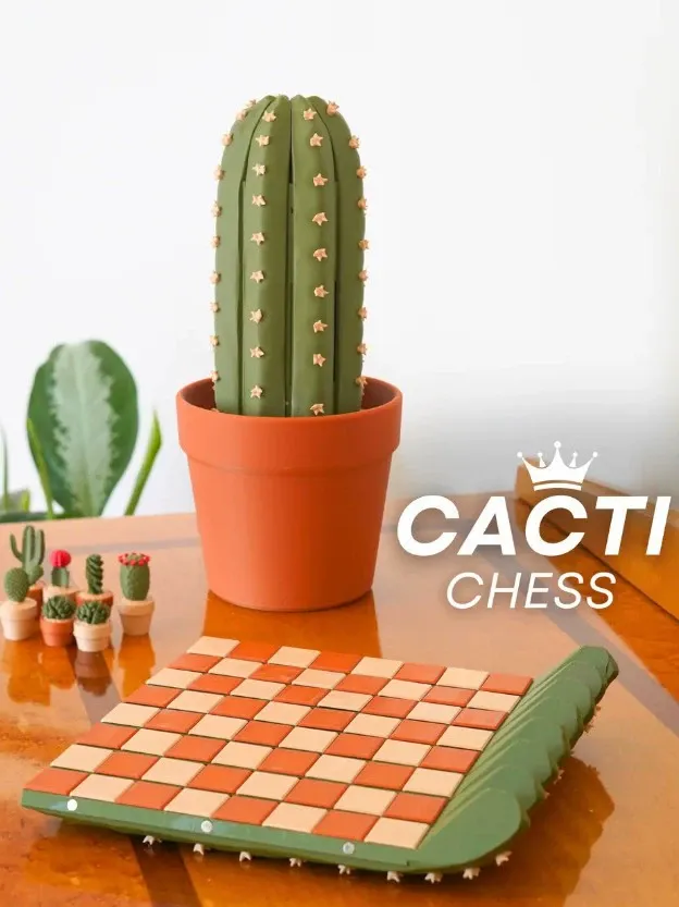 Cactichess - Roll up Cactus Chess Set, Cacti Chess