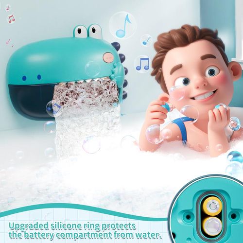 Dinosaur Bubble Machine For Kids, Dinos Bath Bubble Maker, Tub Automatic Bubble Machine, New Upgrades Bath Toy with 12 Music & 5 Suction Cup, Fun Shower Toys, outdoorfun, For Boys girls, Christmas gifts,