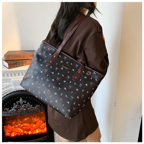 Women's Elegant Floral Bow Pattern Handbag, personality versatile Daily Shoulder Bag, simple exquisite Casual Fashion High quality Daily Commuter Bag, Casual Handbag Satchel, Casual crossbody bags