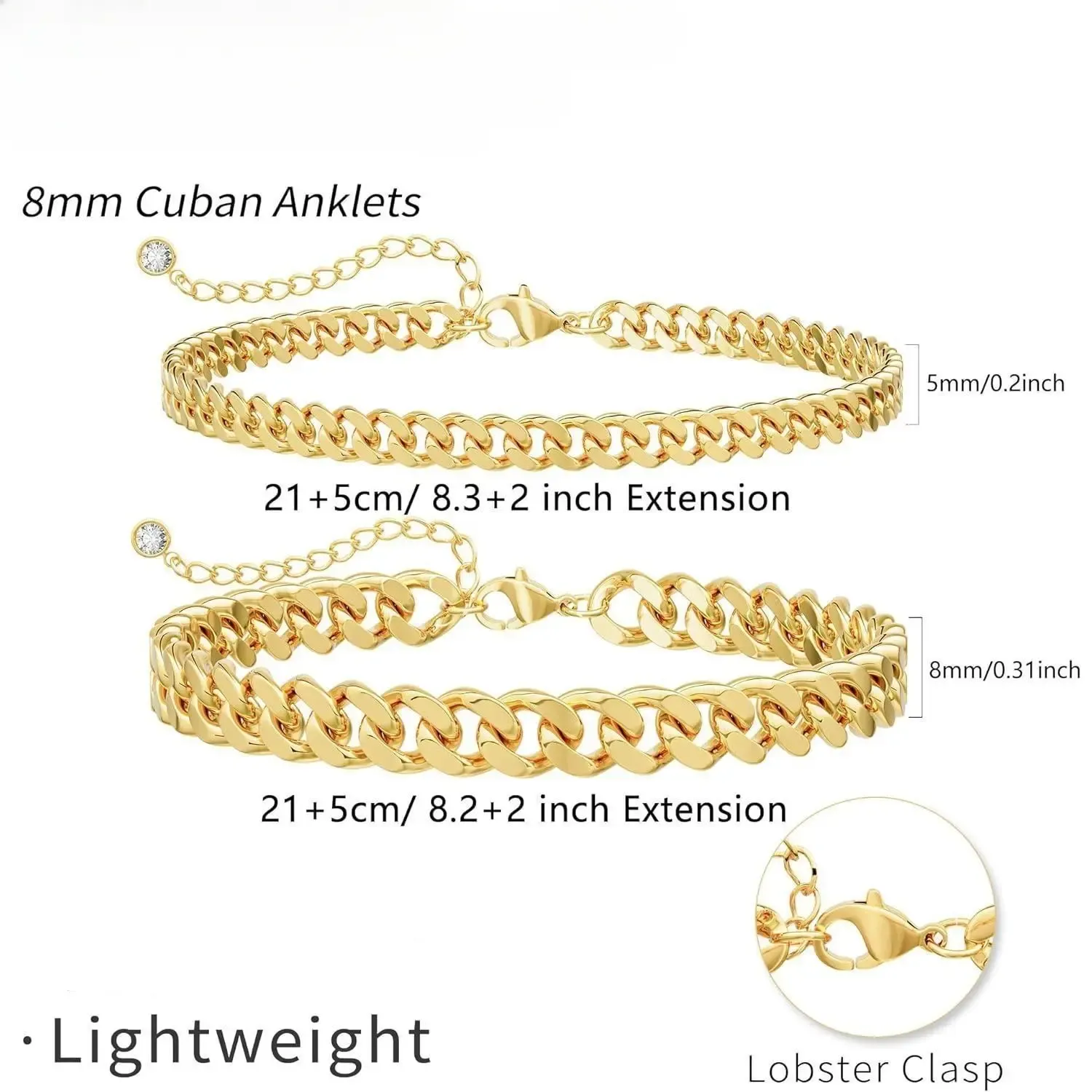 Ankle Bracelets For Women Waterproof Chunky Cuban Link Chain Trendy Large Layer Anklet Set Jewelry Gift for fashion For Summer Jewellery dealsforyoudays Jewlery anklet For Valentine's Day gifts