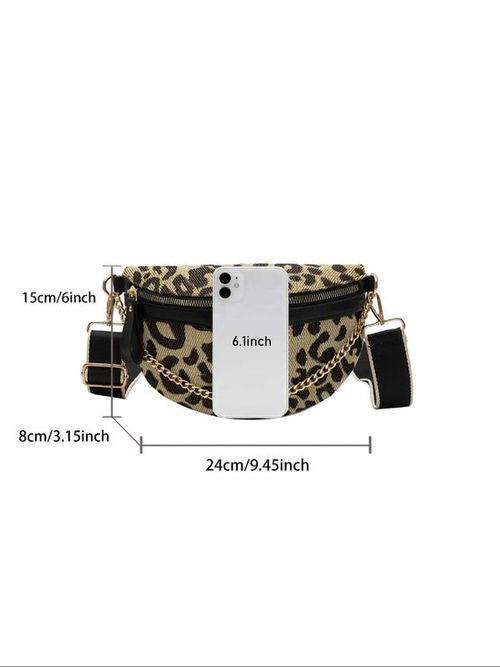 Women's Fashion Leopard Pattern Fanny Pack, Casual Bum Bag, Casual Versatile Zipper Chest Bag for Daily Used, Trendy All-match Sling Bag