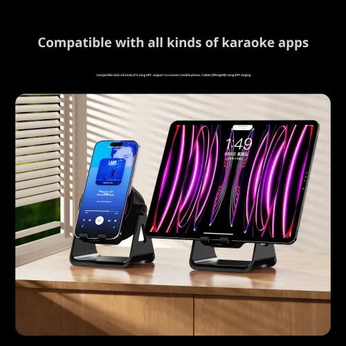 5 IN 1 Wireless Induction Audio Bluetooth Speaker, 360° Rotation Stand with LED, Universal Speaker Stands for Surround Sound&Charger,Portable Desktop Stand Gift for Home, Shower, Outdoors, Travel.