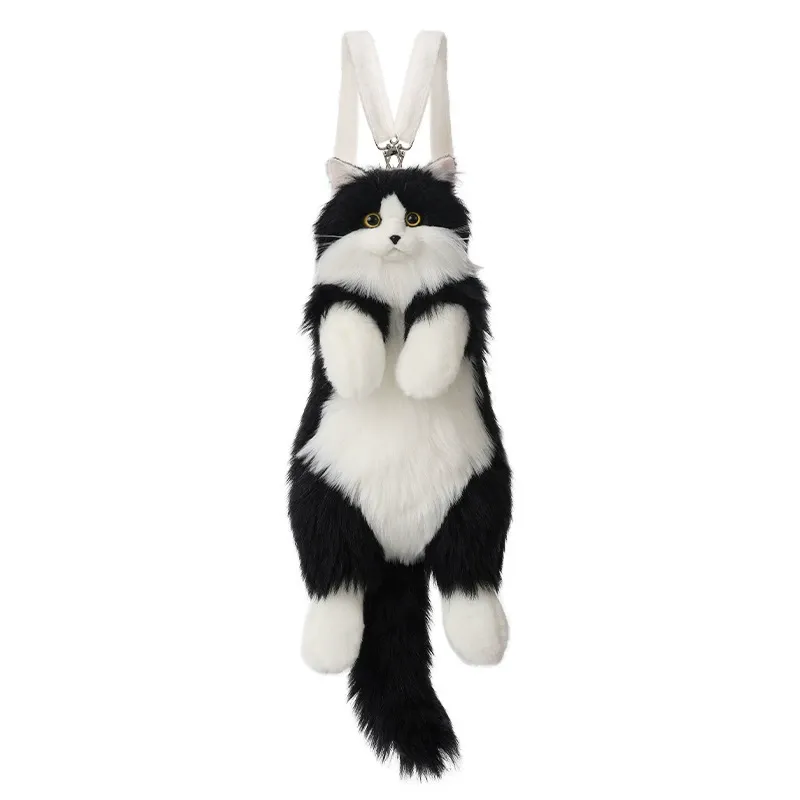 New Popular Cow Cat Plush Toy - Cute Stuffed Animal Doll, Realistic Cat Shape Plushie, Trendy Soft Toy for Bags