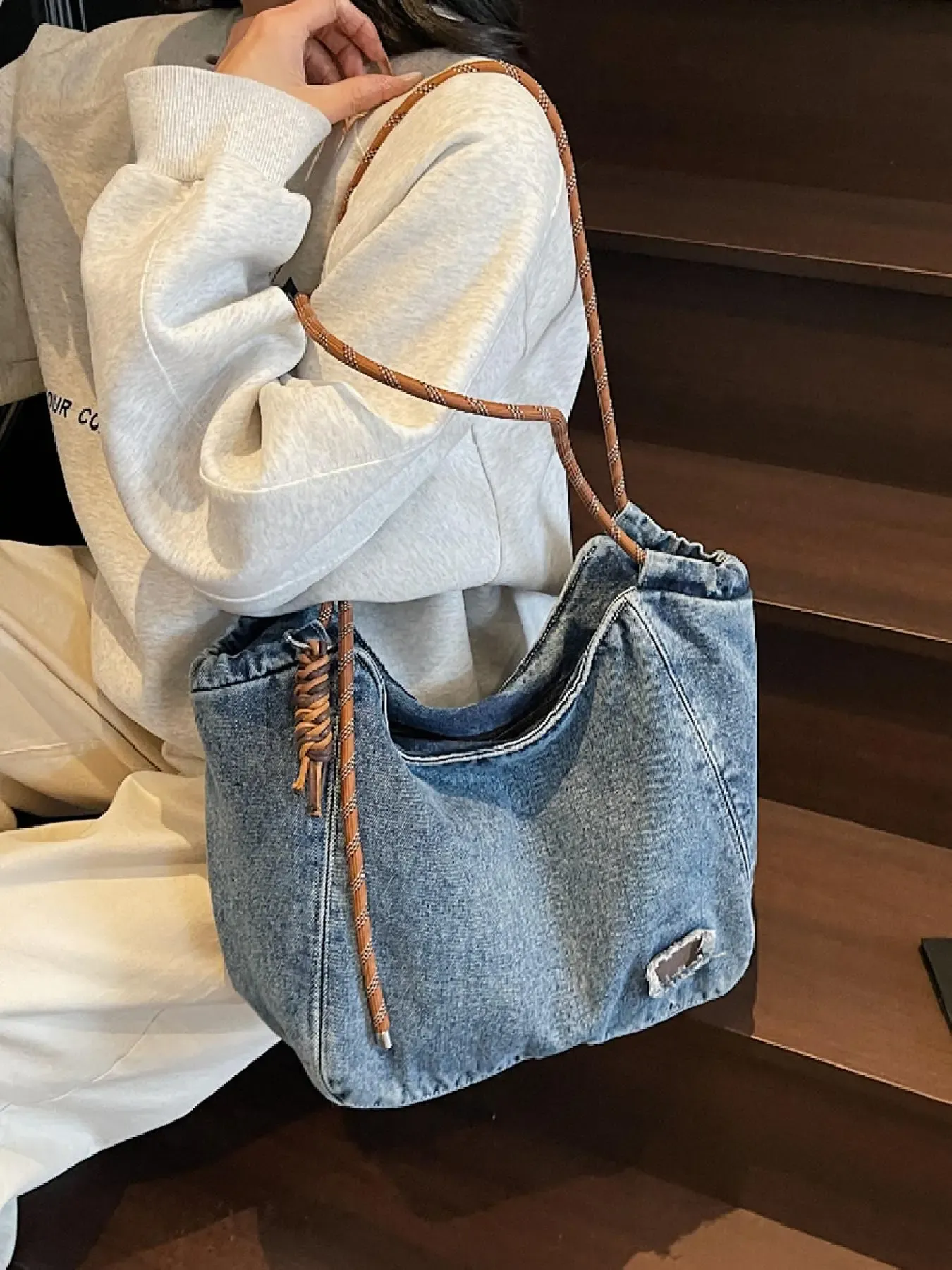 Women's Solid Color Tote Bag, Fashionable Large Capacity Shoulder Bag for Daily Used, Casual Trendy Versatile High-quality Daily Commuting Bag, Girl Fashionable Shopping Bag, Handbag Tote Bag