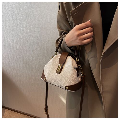 Women's Elegant Colorblock Handbag, Fashionable PU Leather Crossbody Bag, Casual Trendy Versatile High-end Commuting Bag