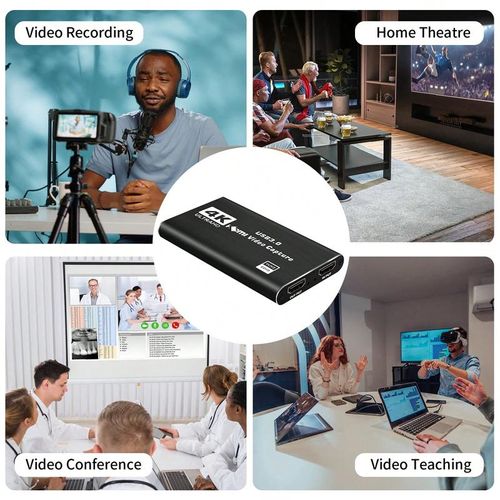 4K 1080P 60FPS Audio Video Capture Card HDMI to USB 3.0 Compatible with Switch PS4 PC OBS Camera for Gaming Live Streaming Video Conference