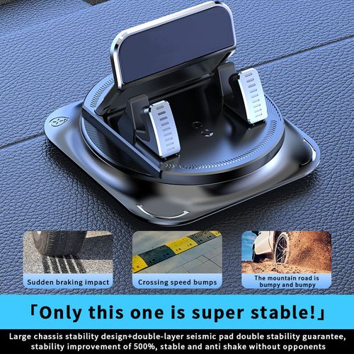 Car Phone Mount with Strong Suction Cup – 360 ° Rotation, Adjustable Viewing Angles, Anti-Slip Holder for All Phones.