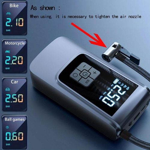 Portable Wireless Car Tire Inflator, 150PSI Rechargeable Car Tire Air Pump, Powerful Cordless Digital Tire Inflator with Accessories for Cars, Off-road Vehicles & Motorcycles, Automotive Vehicle Tool