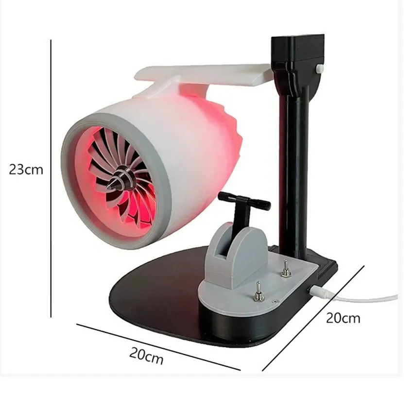 Turbo Fan Shaped Desktop Sprayer with Fan & Humidifier - Red Light Tail Flame Design, New Creative Plug-In Desktop Turbo Fan, Multi-Functional Cooling Humidifying Fan for Home & Office