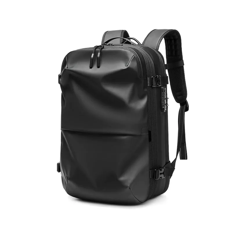 2025 TSA-Approved 40L Vacuum Compression Backpack Waterproof Anti-Theft Business Laptop Bag for Men, 17 Laptop Compartment and Expandable Travel Hiking Pack (Fits 24 Luggage)