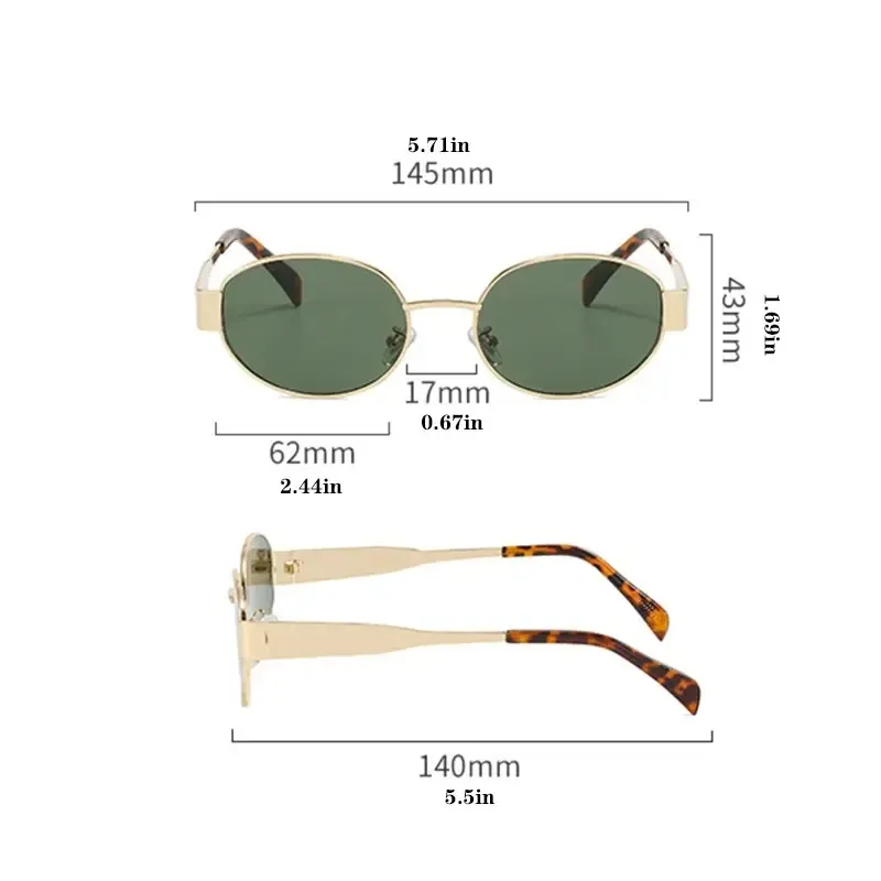 Women's 3-Pack Fashionable Oval Metal Frame Sunglasses - Tinted Lenses, Convenient Accessories for Women, Versatile for Daily Wear & Weekend Getaways, Ideal Gift