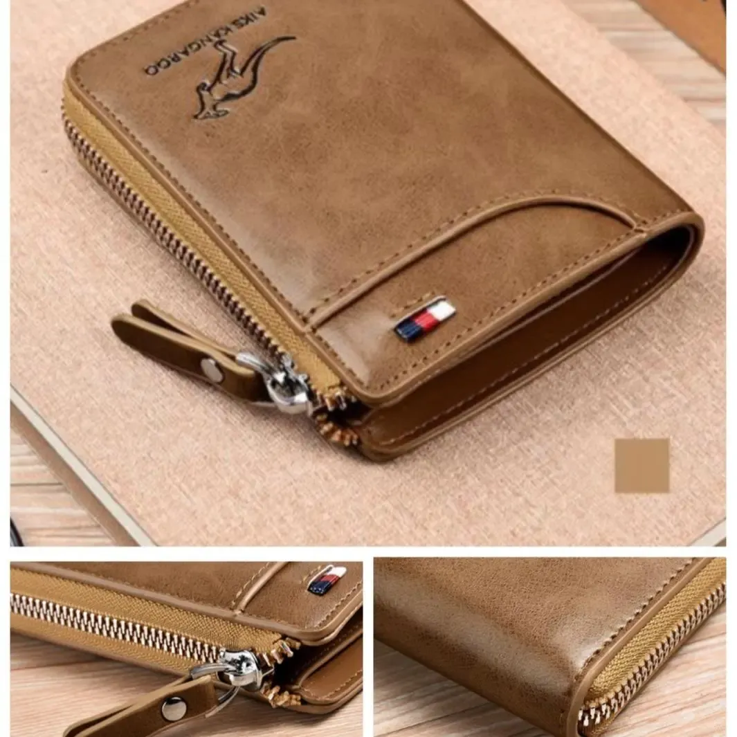 Mens RFID Blocking Leather Wallet Credit Card ID Holder Zipper Purse Waterproof