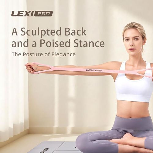 Resistance Bands Figure 8 Exercise Bands for Women Silicone Material Expander Band for Arms Chest Home Gym Yoga Equipment Quick Workout for Muscle Toning Physical Therapy Stretching Gear - Fitness