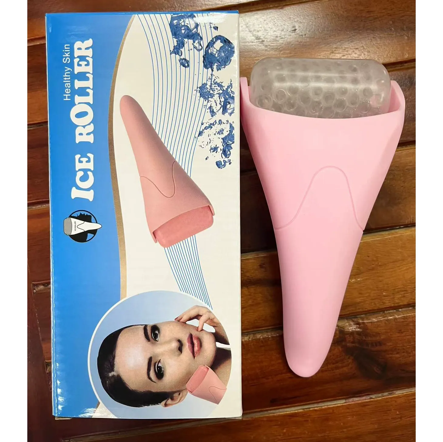 IcyMe Pink Ice Roller & Jade Gua Sha – Comfort Skincare Tools for Face Massage