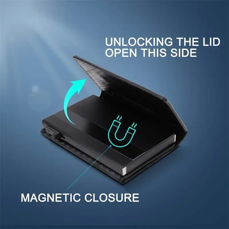 Wallet for Men Minimalist Pop Up Credit Card Case Holder 1-7 Cards, Smart Slim Wallet with Money Clip ID Window RFID Blocking Bifold Compact(Airtag Not Included) Wallets Gifts for Men