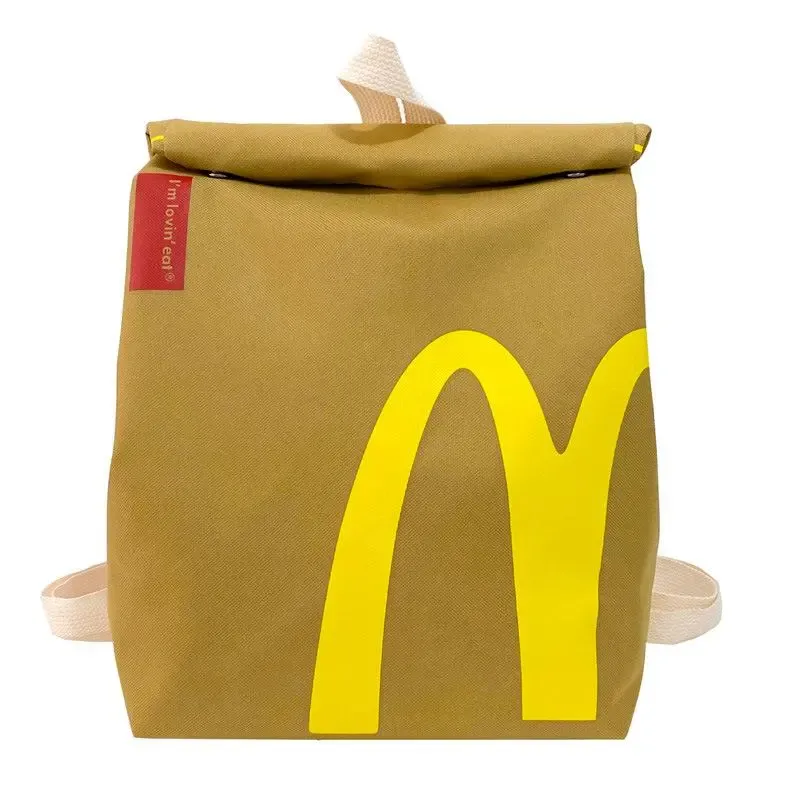 McDonald's 2026 Cute Charming Backpack for Women & Men Classic Unisex Vintage Daypack Canvas Personalized Rucksack Bookbag Shoulder Bag Crossbody Bag with Adjustable Straps and Spacious Interior