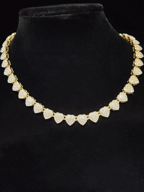 Heart Necklace, Street Rhinestone Decor Matching Necklace for Galentinesparty for Boyfriend & Girlfriend, Exquisite Trendy Jewelry for Party, Daily Wear