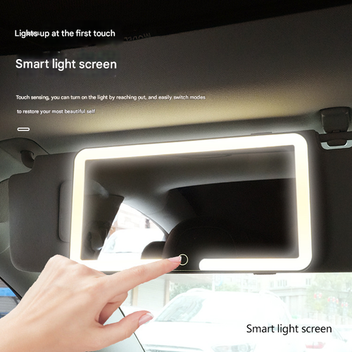 2025 New LED Car Makeup Mirror with Touch Light | HD Vanity Mirror for Car Sun Visor | Perfect for Co-Pilot Beauty On-The-Go