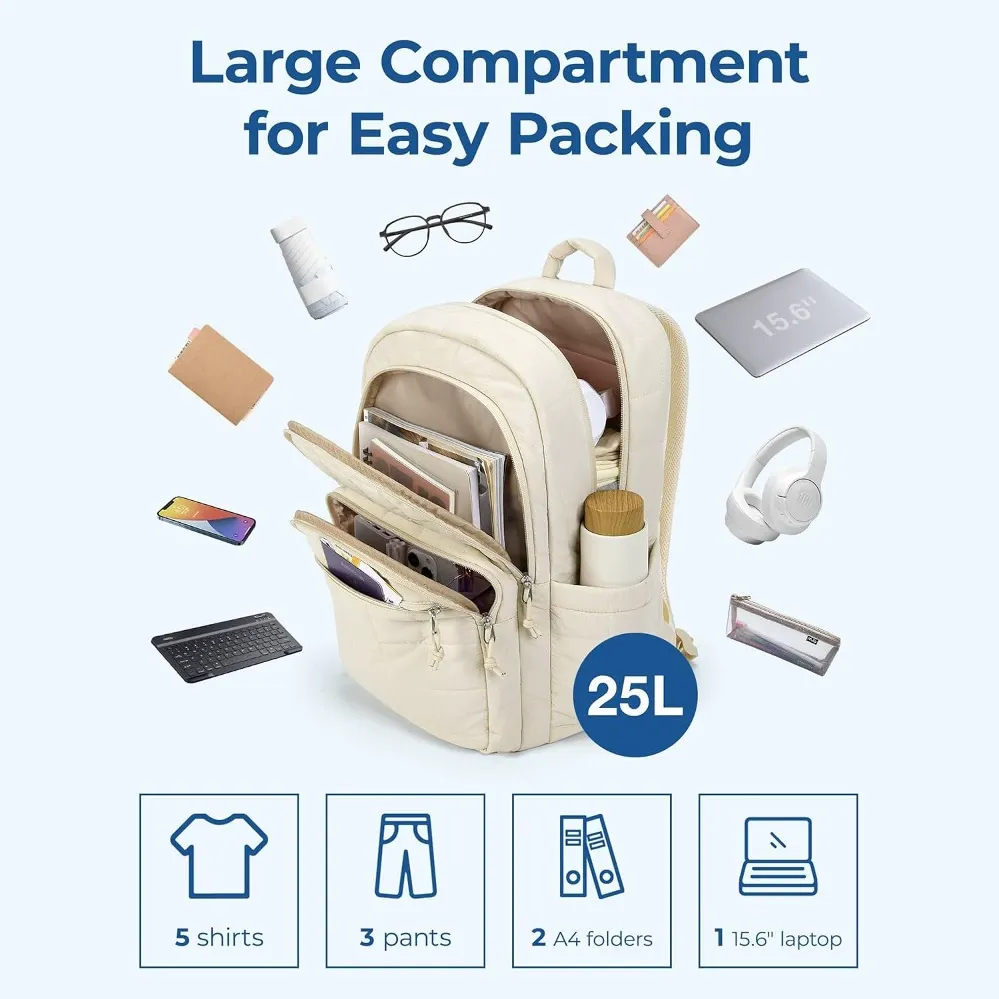 New Hot-Selling Laptop Backpack - 15.6 Inch Water-Resistant Travel Backpack, Large Capacity Checkered Outdoor Backpack, School Bag & Dual-Use Shoulder Bag for Laptops