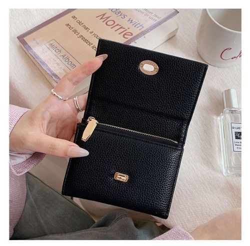 Trendy Lock Closure Women's Wallet - Short Soft PU Leatherette Clutch, Foldable Multi-Card Slots Purse, Stylish Mini Money Clip, Premium Fashion Wallet for Ladies
