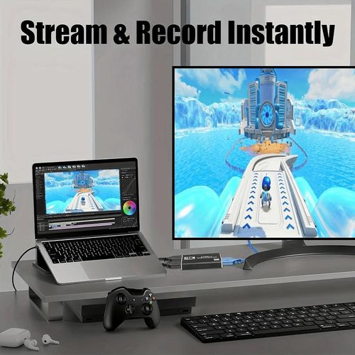 4K 1080P 60FPS Audio Video Capture Card HDMI to USB 3.0 Compatible with Switch PS4 PC OBS Camera for Gaming Live Streaming Video Conference