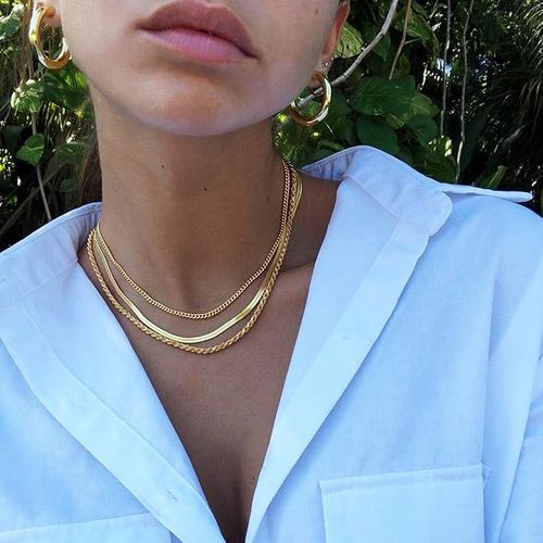 Herringbone Necklace for Women Dainty Snake Chain Choker Necklaces,Simple Layered Necklaces Jewelry Gift for Women