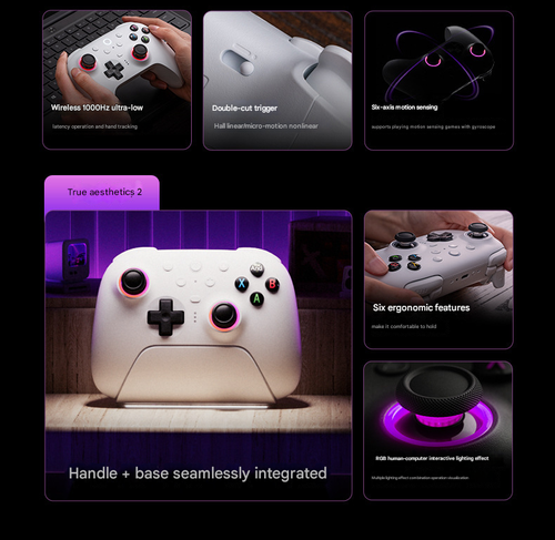 8BitDo Orion 2 True Wireless PC Game Controller - Bluetooth Gamepad for Computer Steam, Built-in Motion Controls, Ergonomic Wireless Gaming Controller