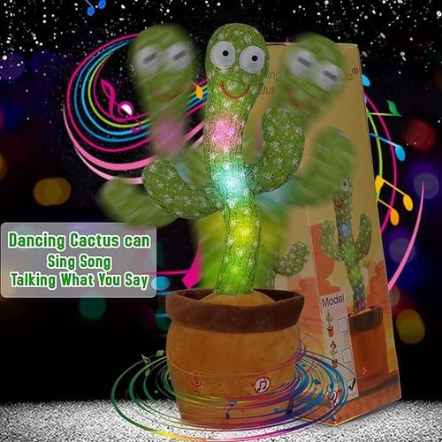 Dancing Cactus Toys Mimicking Toy with LED English Sing Musical Interactive Gift for Kids Room Party Decoration Cute excellent gift for Christmas and New Year