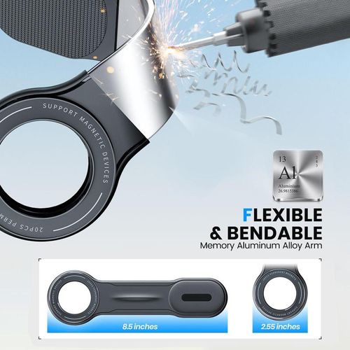 Car Magnetic Phone Holder, Flexible Bendable Aluminum Arm Magnetic Phone Holder, Car Dashboard Cell Phone Mount Compatible with iPhone 15 14 13 Pro Max Mini, Mobile Phone Accessories, Car Cellphone Mount