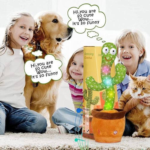 Dancing Cactus Toys Mimicking Toy with LED English Sing Musical Interactive Gift for Kids Room Party Decoration Cute excellent gift for Christmas and New Year
