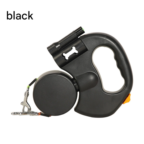 2 in 1 Retractable Dual Dog Leash - Double Head Pet Lead with LED Light, Adjustable Retractable Leash for Medium Small Dogs, Dual Pet Walking Leash for Two Dogs, Ideal for Outdoor Walking