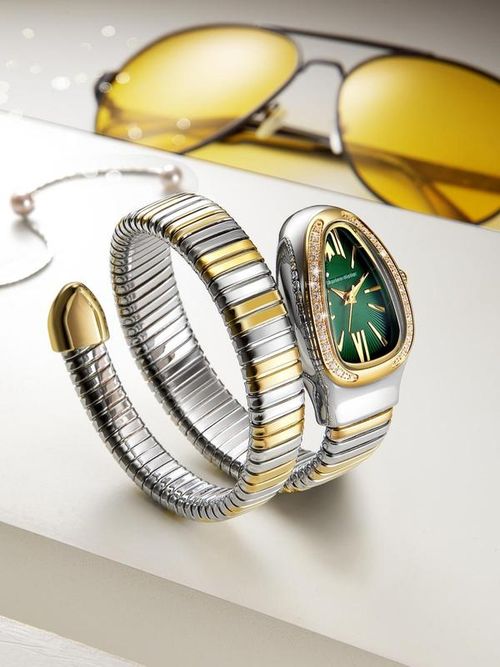 Women's Elegant Snake Design Rhinestone Decor Quartz Watch, Fashionable Wristwatch for Women & Girls, Trendy All-match & Exquisite Watch for Birthday Gift with Box, Fashionable Analog Watch