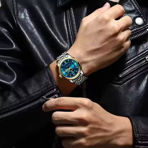 Men's casual business quartz watch with a round dial, stylish and versatile, suitable for parties and everyday wear, a great birthday gift, comes with a gift box. (Watch box not included)