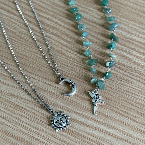 Women's Boho Style Beaded & Pendant Multilayer Necklace As Gifts, Fall Vintage Trendy Beaded & Pendant Necklace, Star Necklace, Fashion Jewelry Accessories for Women As Gift without Box, Statement Necklace, Bohemian Jewelry