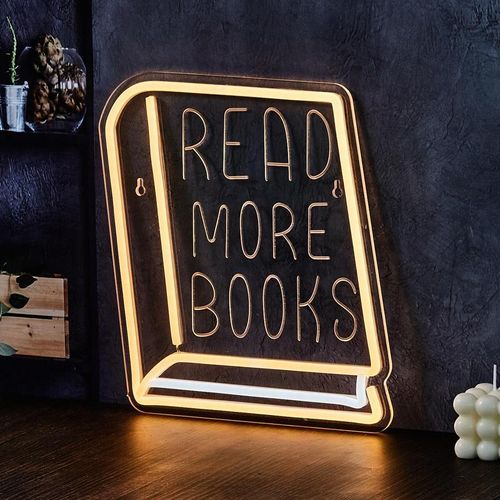 Neon Bookstore Light, Reading Study Room Decor, Girls Boys Room Neon Sign, Gift Festival Decoration, LED Neon Lights, Powered by USB