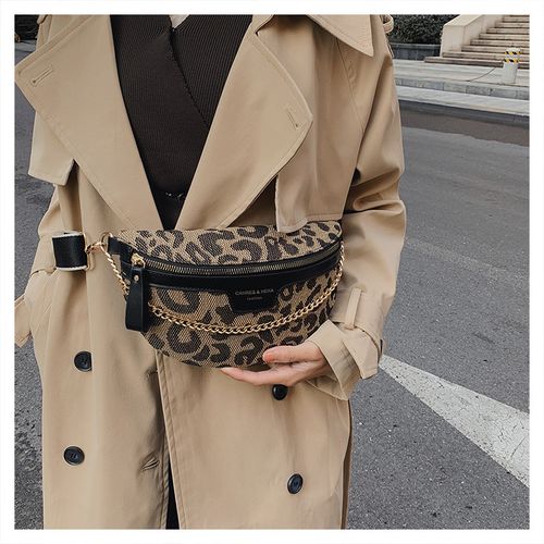 Women's Fashion Leopard Pattern Fanny Pack, Casual Bum Bag, Casual Versatile Zipper Chest Bag for Daily Used, Trendy All-match Sling Bag