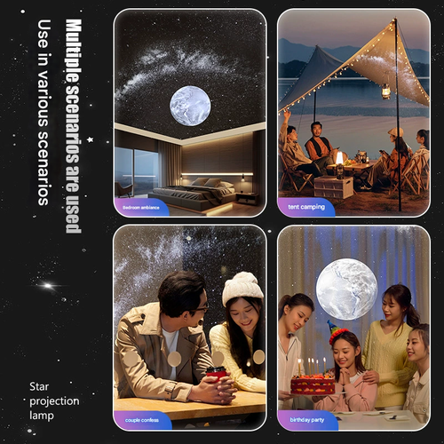 3D Sound-Activated Galaxy Star Projector with Bluetooth Speaker & White Noise | Romantic LED Mood Light for Bedroom & Creative Gift