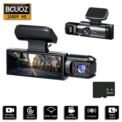 Full HD 1080P Dual Camera Dash Cam with IR Night Vision G Sensor 3.16 IPS Screen Loop Recording Car Driving Recorder for Safety & Evidence