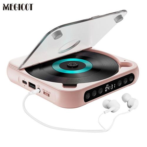 Portable Bluetooth-compatible CD-Player, Multifunction Rechargeable CD-Player with LED Display, Portable Speakers for Home, Outdoor, CD Music Player