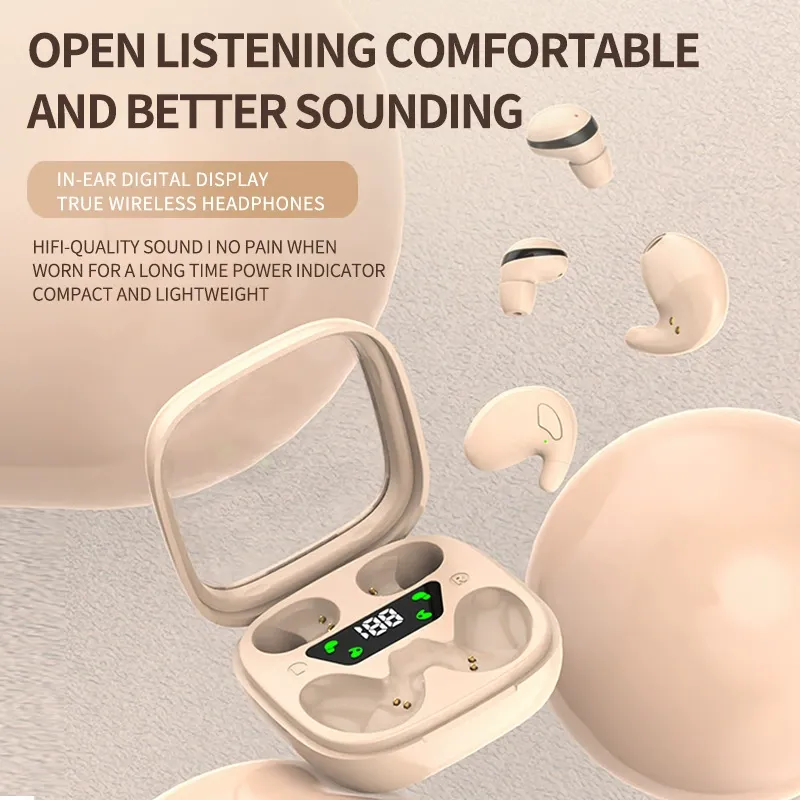 2-in-1 Dual Wireless Bluetooth Earbuds - Ultra-Small Mini Sleep Headphones, Extra-Long Battery Life, Universal for Men & Women, Comfortable In-Ear Earphones for Daily Use & Sleeping