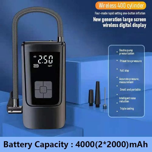Portable Wireless Car Tire Inflator, 150PSI Rechargeable Car Tire Air Pump, Powerful Cordless Digital Tire Inflator with Accessories for Cars, Off-road Vehicles & Motorcycles, Automotive Vehicle Tool