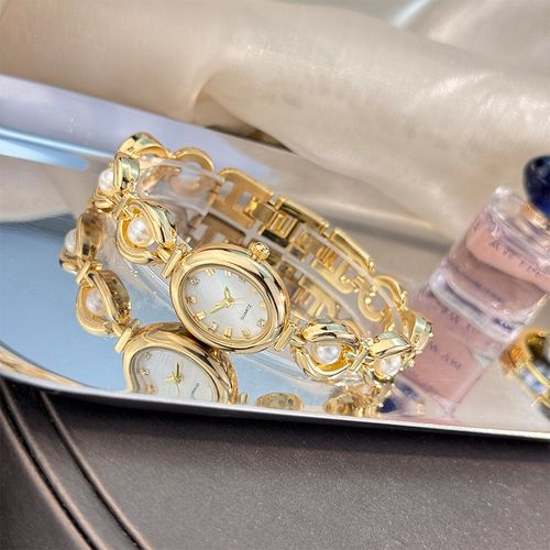 Women's Elegant Fashion Quartz Watch & Faux Pearl Decorated Bracelet, Fashion Watch Set for Party, Daily Decor, Trendy All-match & Exquisite Watch Set for Gift