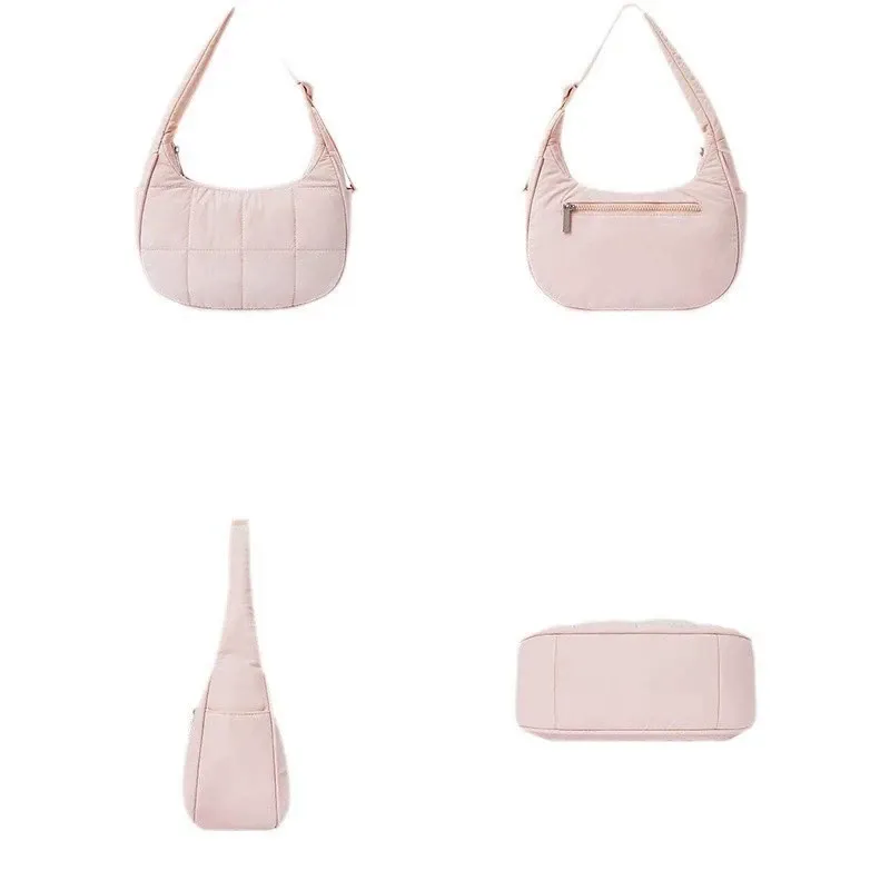 Crescent Shoulder Bag 2025 viral Christmas gift idea Small Puffy fashion stylish with 2 side pockets adjustable strap for Women Waterproof Lightweight Travel Gym dating Purse for winter trendy Gift for her