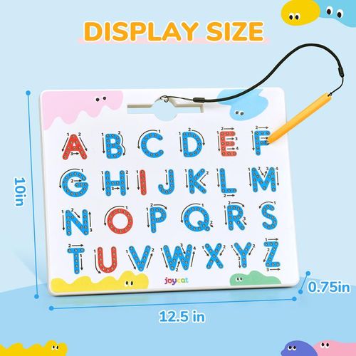 Double Sided Magnetic Letters Board, 2 in 1 Alphabet Magnets Tracing Board, ABC Letter Uppercase & Lowercase Practicing Toys, Learning Tools