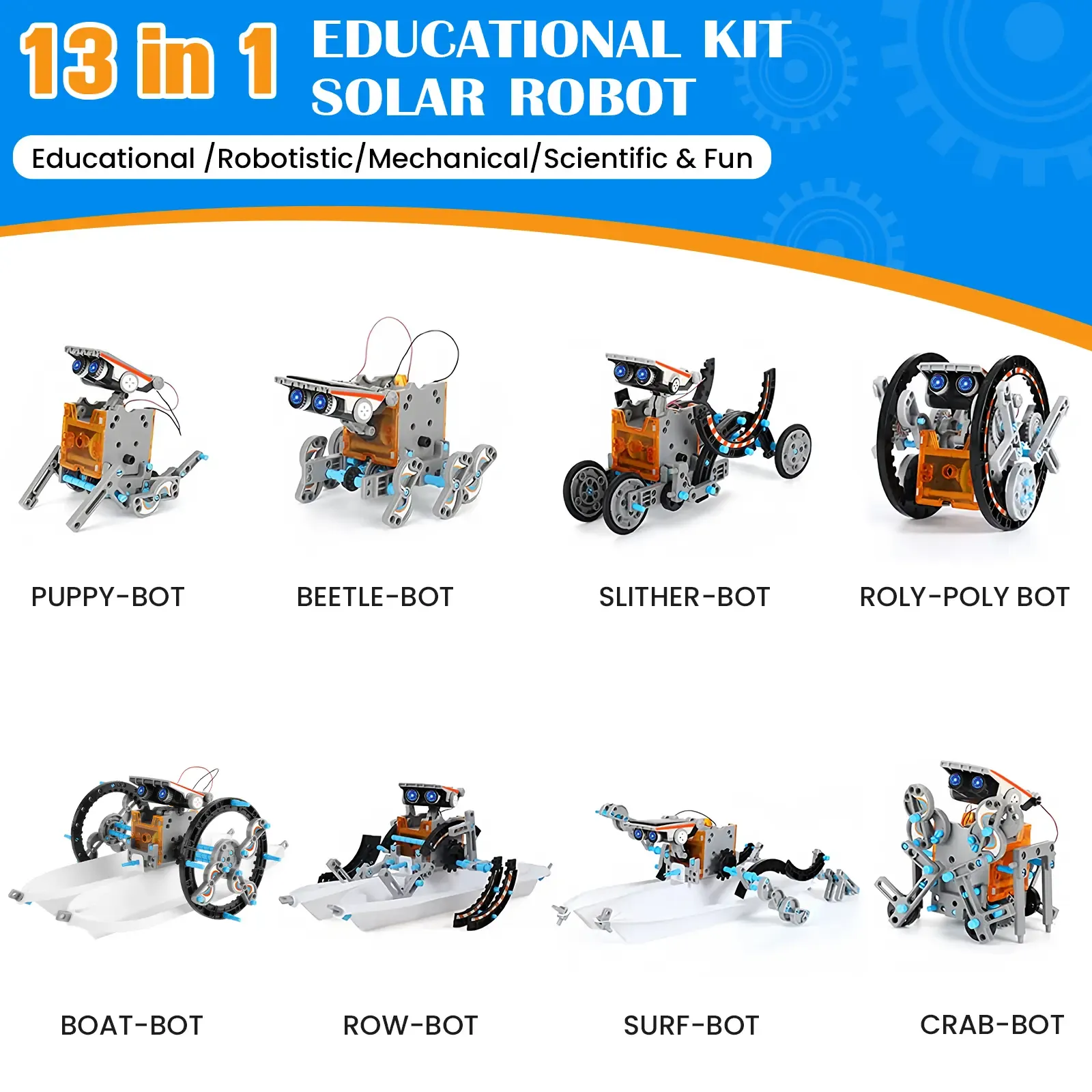 13-in-1 Solar Robot Building Kit for Kids, Stem Projects for Kids Age 8-12, Educational STEM Science Toy, DIY Solar Power Building Kit, Robotic Set Toys Gift for Boys Girls 8-12 Years Old,Children's Day gifts, birthday gifts, Easter gift